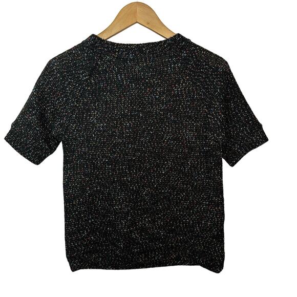 James Coviello New York Knit Top Size XS Vibrant Floral Brocade Neon Metallic - Picture 3 of 8